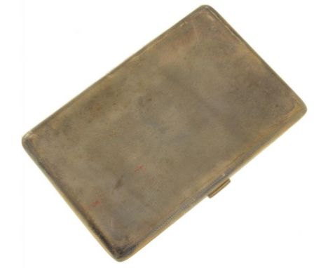 AN EDWARD VIII SILVER CIGARETTE CASE, ENGINE TURNED, 13CM W, BIRMINGHAM 1936, 5OZS 10DWTS