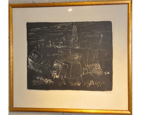 John Piper (British, 1903-1992), "Easton Portland", lithograph on paper, 1964, signed in pencil lower right, numbered 9/70 in