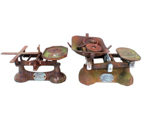 A pair of Weighing Scales each bearing a brass LNER Pooley's plate, one showing No 8314 the other No 13926. One has a metal b
