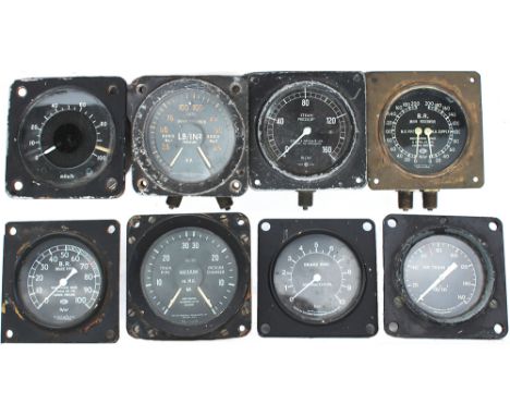 Diesel Panel Instruments qty 8 separates comprising: Speedometer set to 95 mph; Bogie No 1/No 2 Brake Pressure; Steam Pressur