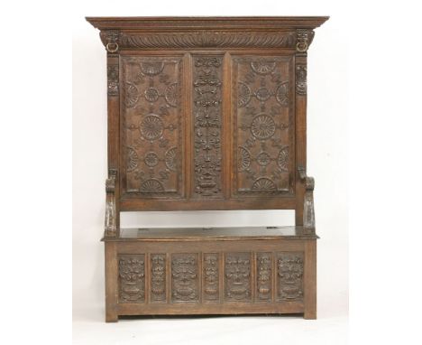 A 19th century carved walnut hall stand/bench