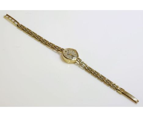 A ladies 9ct gold Rotary quartz bracelet watch