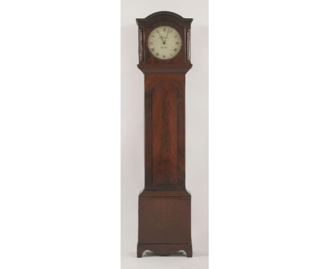 A thirty hour long case clock, the square dial painted and inscribed 'I Fowle, Sevenoaks, in a plain mahogany case