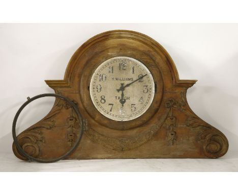 An architectural pediment, with clock face and bezel