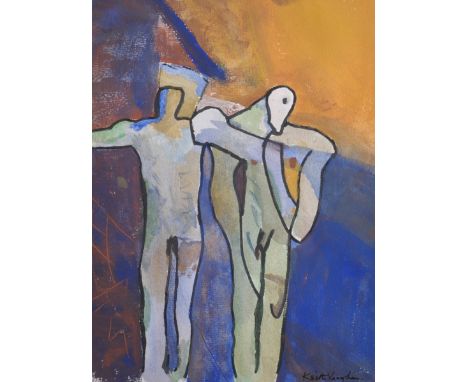 After Keith Vaughan (1912-1977) British. Figure Study, Mixed Media, bears a Signature, and bears an Inscription 'Jade' on the