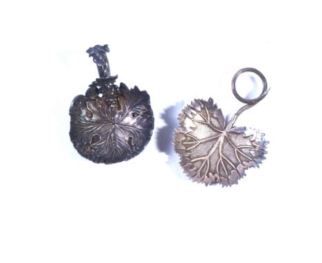 TWO SILVER LEAF SHAPED CADDY SPOONS (2)Comprising; a leaf of naturalistic form, having a twisted stem, Birmingham 1835 and a 