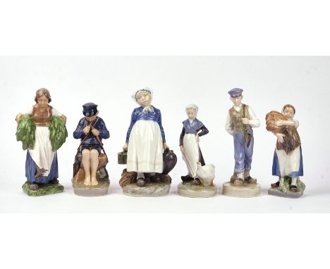 SIX ROYAL COPENHAGEN FIGURES (6)Each designed by Christian Thomsen, comprising; `Peasant girl' ( 815), `Girl with sheaf' ( 90