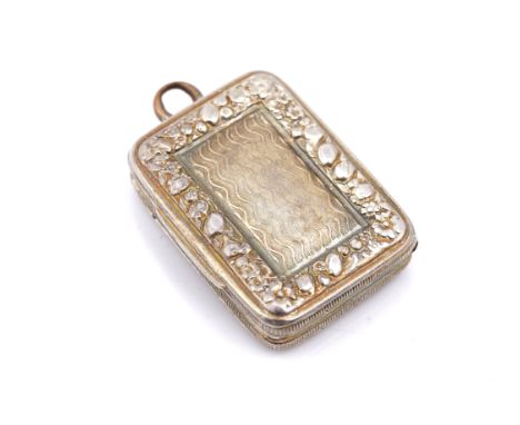 A GEORGE III SILVER GILT VINAIGRETTEOf rectangular form, with a floral and foliate scroll and engraved grille, the exterior w