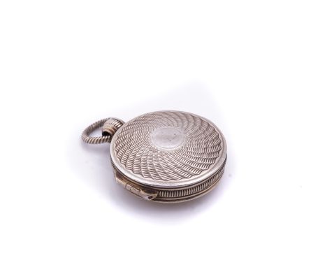 A GEORGE IV SILVER VINAIGRETTEOf circular form, with a plain pierced grille, the exterior with engine turned spiral decoratio