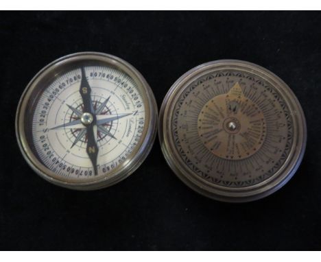 Brass calendar &amp; compass  