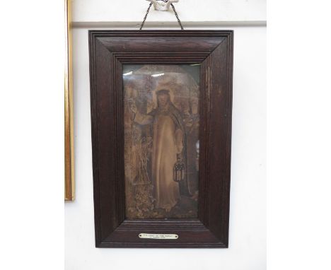 After William Hunt 'The light of the world' oak framed print