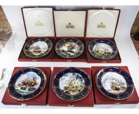 Collection Of Six Limited Edition Spode Cabinet Plates. Comprising 'The Battle Of Camperdown 1797', 'The Battle Of The Nile 1