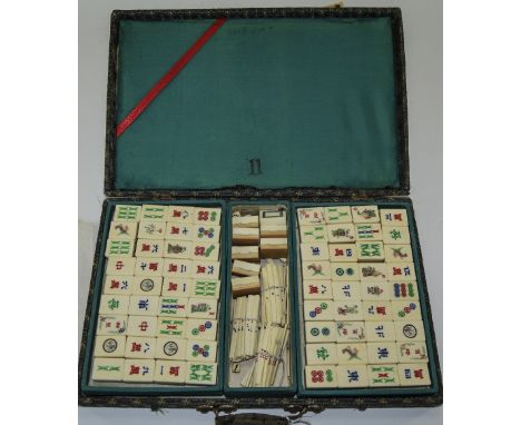 Vintage Mah Jong ''Chinese Game Of The Four Winds.'' Boxed and complete with playing instructions.