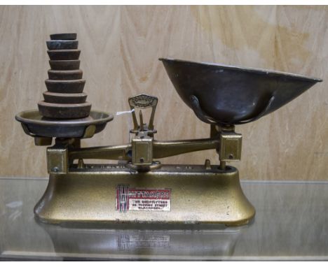 Set Of Mid 20thC Kitchen Scales Together With A Loose Lot Of Weights
