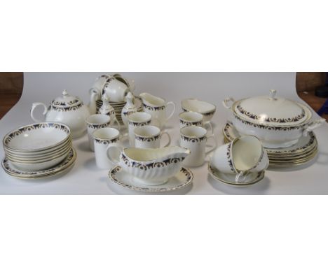 Staffordshire 45 Piece Tea Coffee And Dinner Service. Comprising Teapot, 6 Tea Cups and Saucers, 6 Coffee Cups, Sugar Bowl, M