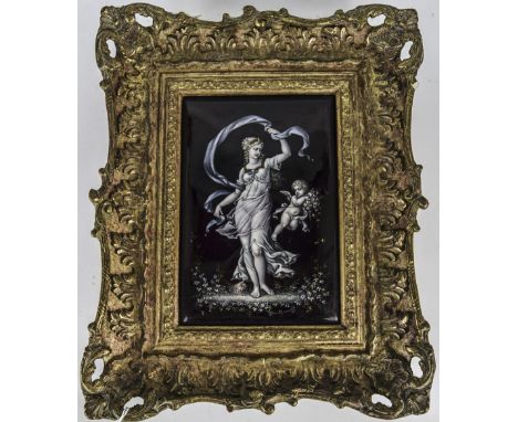 Theophile Soyer - Very Fine Late 19th Century Early 20th Century Enamel on Copper Plaque of Rectangle Shape, Depicting Venus 