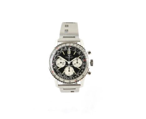 Brietling A gentleman's reference 806 Navitimer wristwatch.in stainless steel case, the black dial signed Brietling Geneve, w