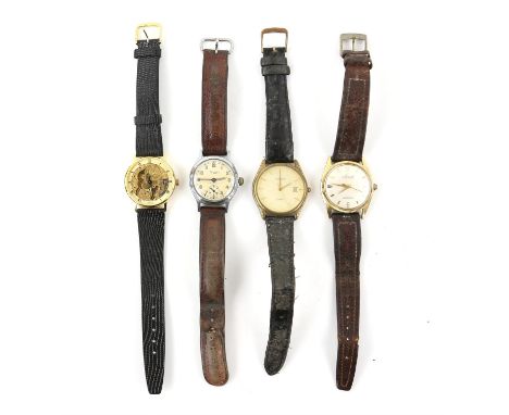 A small group of wristwatches including a Gentlemen's Newmark stainless steel wristwatch with subsidiary seconds dial fitted 