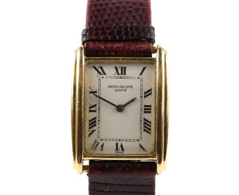 Patek Phillipe reference 4268 ladies wristwatch, in 18 ct yellow  gold case, the two-body case with polished, brushed and flu