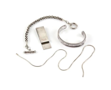 Tiffany & Co 1837 silver toque bangle, inside marked 1997 Tiffany & Co. 925, with a matching Tiffany & Co Money clip, a silve