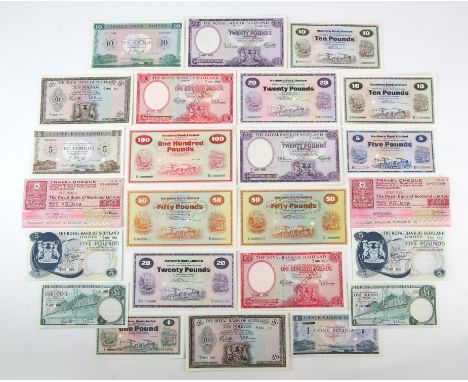 Collection of Specimen or trial printing bank notes(22), comprising Ulster Bank 1970(3), Northern Bank Ltd 1970(9), Royal Ban