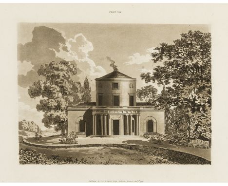 Soane (Sir John) Sketches in Architecture; containing Plans and Elevations of Cottages, Villas, 43 engraved plates &amp; plan