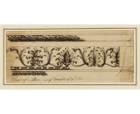 Soane (Sir John, 1753-1837), Attributed to. Study of an architectural detail from a door in the Temple of the Sun, Campus Agr