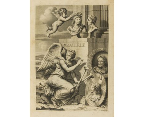 [Fréart (Roland, Sieur de Chambray)] Parallele de l'Architecture Antique et de la Moderne, engraved allegorical frontispiece 