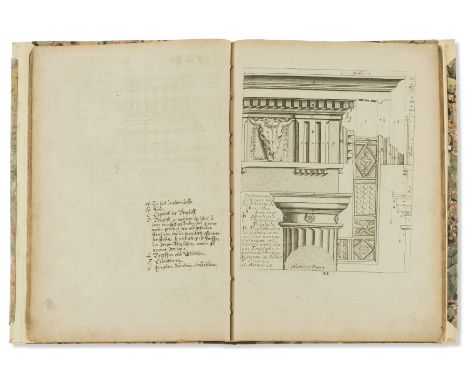 Vignola (Giacomo Barozzi da) Reigle des Cinq Ordres d'Architecture, engraved throughout with architectural title incorporatin