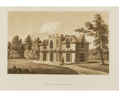 Gyfford (Edward) Designs for Elegant Cottages and Small Villas, first edition, half-title, 16 aquatint plates printed in sepi