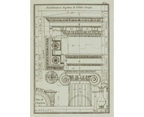 Panseron (Pierre) Elemens d'Architecture, 3 parts in 1, engraved title, 2 letterpress leaves and one engraved leaf of adverti