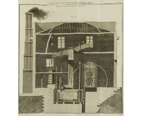 Prony de (Gaspard Clair Francois Marie) Nouvelle Architecture Hydraulique, 2 vol., first edition, half-title in vol.1, 53 fol