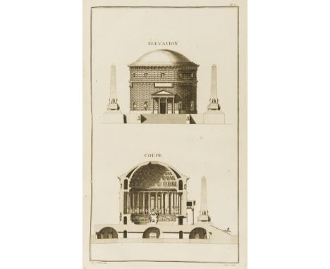 Peyre (Marie-Joseph) Oeuvres d'Architecture, second edition, 20 engraved plates, 8 folding, title browned at upper edge, mode