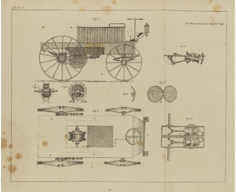 Gordon (Alexander) A Treatise upon Elemental Locomotion... and prospects of Steam Carriages, second edition, 13 lithographed 