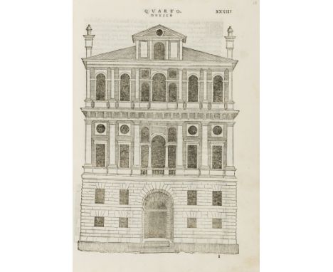 Serlio (Sebastiano) Regole Generali di Architettura, second edition, title with woodcut architectural border, woodcut initial