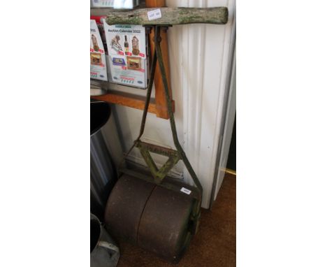 A vintage garden lawn roller 