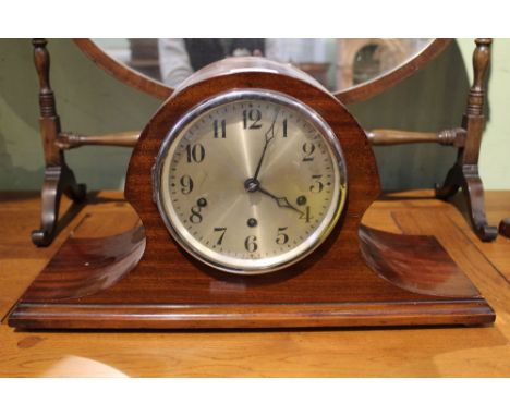 A mahogany cased Napoleon at style mantle clock 