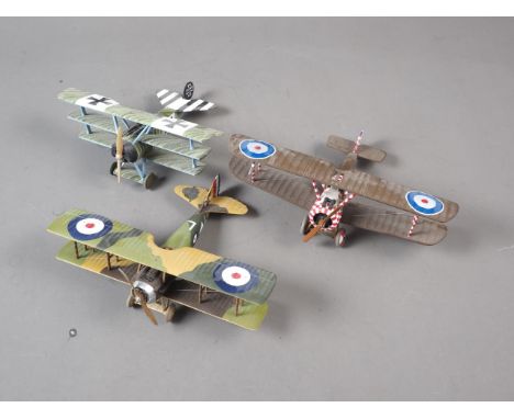 Three Aviation Archive 1:48 scale models, limited edition, Sopwith Camel No 43 squadron with Certificate of Authenticity, a S