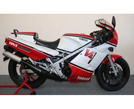 1985 Yamaha RD500LC, 499 cc. Registration number B77 GNL. Frame number 1GE002563. Engine number 1GE002563. Introduced in 1984