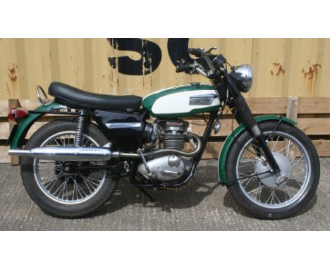 1968 Triumph Trophy TR25W, 250 cc. Registration number OMS 68G. Frame number TB2W4486. Engine number C25.872. An unashamed ex