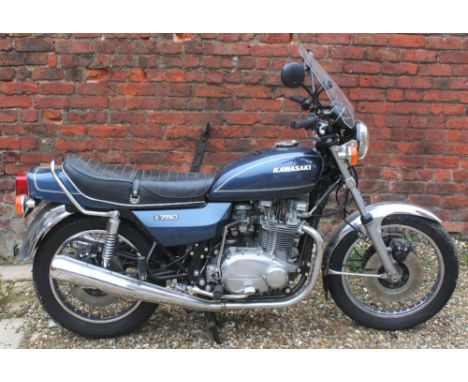 1977 Kawasaki Z750, 745 cc. Registration number VAT 745S. Frame number KZ750B-025141. Engine number KZ750BE025149. Introduced