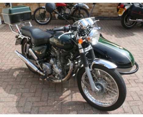 2007 Royal Enfield Bullet and Watsonian Monza sidecar, 499 cc. Registration number NK07 BGV. Frame number ME3AHBST57C001772. 