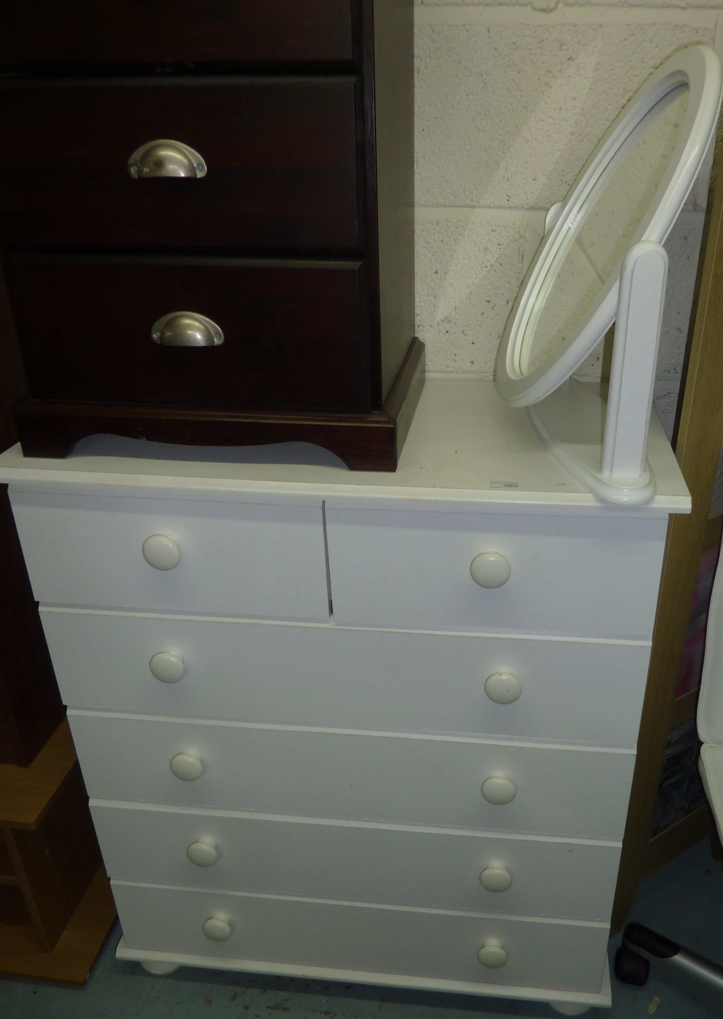 White Laminate Chest Of Two Short Above Four Long Drawers With