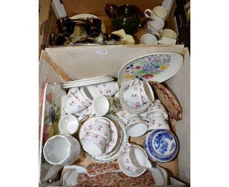 Poole pottery dish, part tea service, Ringtons mugs, plates etc.