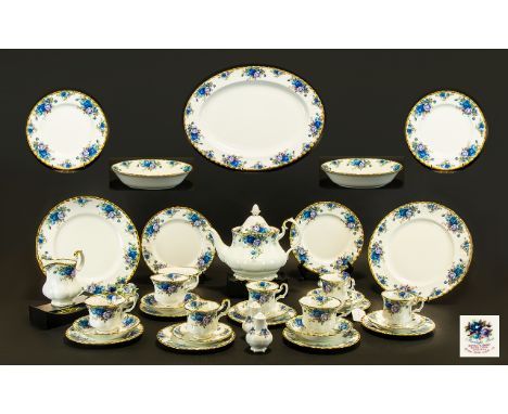 A Royal Albert Moonlight Rose Bone China Tea Service Set 78 items in total. Comprising x1 large oval serving plate, x1 round 