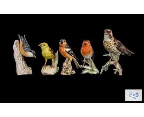 Goebel Collection of Hand Painted Large Size Ceramic Bird Figures ( 5 ) Five In Total - From the 1960's / 1970's. Comprises 1