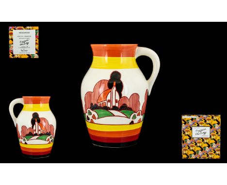 Wedgwood Bizarre Clarice Cliff Hand Painted Limited Edition  Lotus Jug - Farmhouse Number 107 of 250 complete with box and ce