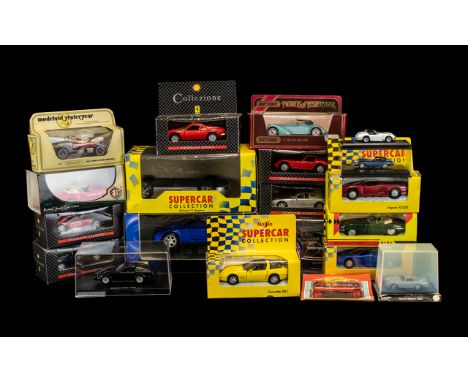 A Collection of Assorted Boxed Model Cars. To include Nissan 300 ZX, Collezione Ferrari 250 GTO, Jaguar E Type, Models of Yes