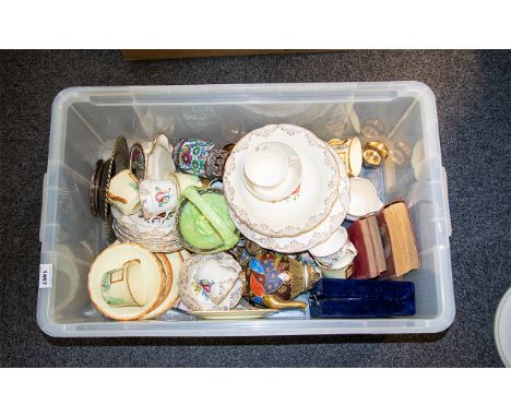A Box of Mixed Ceramics &amp; Collectibles to include Washington Pottery bowl, plates, cups, saucers; decorative Sadler jug; 
