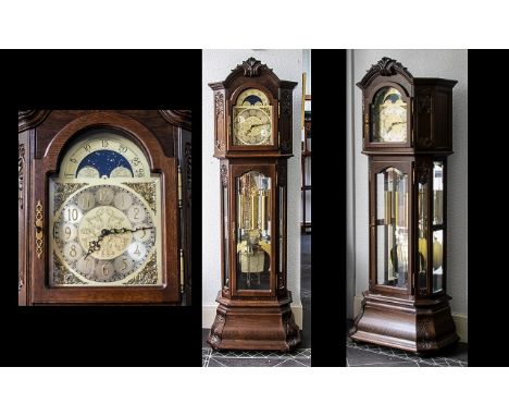 A Superb Quality Chain Driven Mahogany 8 Day Long Case Clock triple chime movement Whittingham, Westminster and St Michael. M